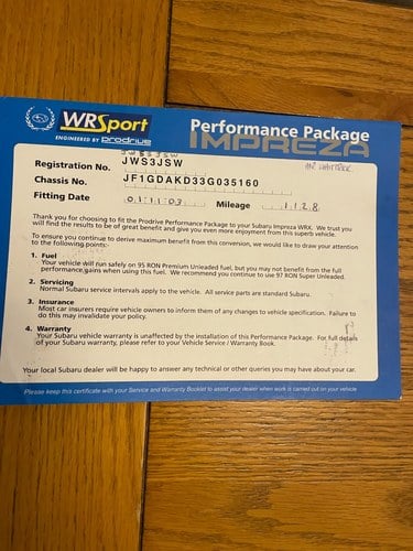 2003 Subaru Impreza WRX - Prodrive Performance Package Te koop (foto 131 van 139)