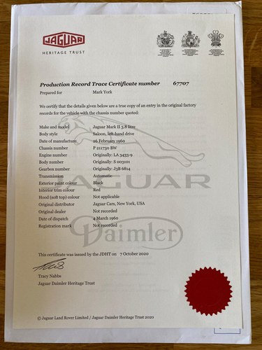 1960 Jaguar Mark 2 3.8 Automatic Beacham till salu (bild 183 av 185)