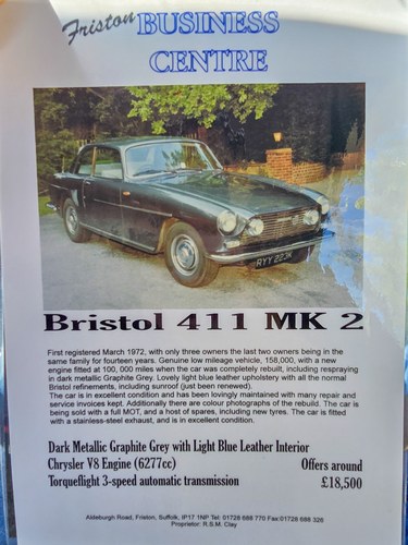 1972 Bristol 411 Te koop (foto 261 van 300)