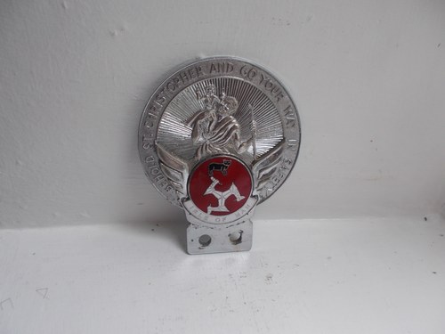 ISLE OF MAN ST CHRISTOPHER CAR BADGE 1950S For Sale