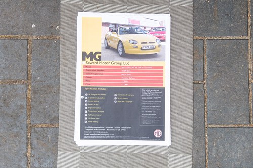 2001 MG MGF Trophy 160 In vendita (immagine 145 di 151)