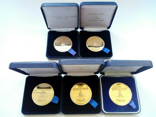 5 x Norwich Union RAC Classic Medals VENDUTO