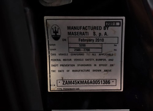 2010 Maserati Gran Turismo Convertible Te koop (foto 67 van 69)