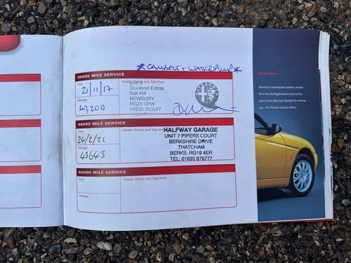 2001 Alfa Romeo 916 2L T Spark Spider Lusso Phase 2 Te koop (foto 184 van 192)