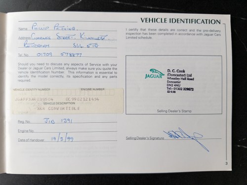 1999 Jaguar XKR Convertible X100 Te koop (foto 215 van 251)