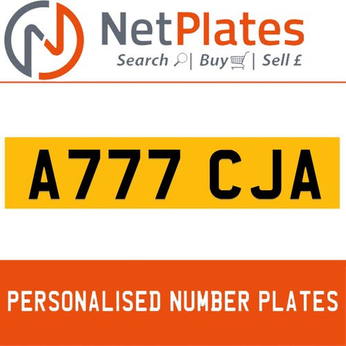 A777 CJA Private Number Plate On DVLA Retention Ready To Go For Sale