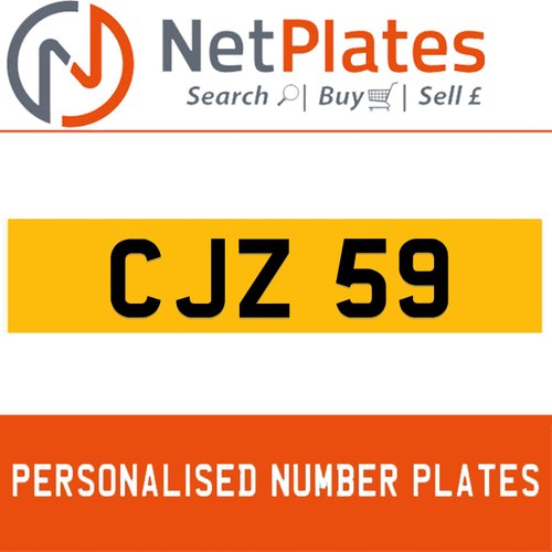 CJZ 59 Private Number Plate On DVLA Retention Ready To Go For Sale