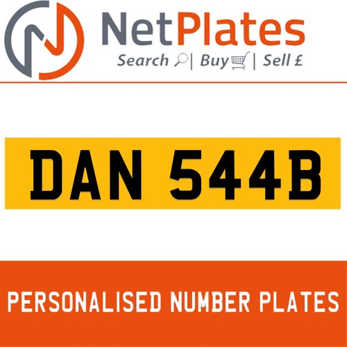 DAN 544B Private Number Plate On DVLA Retention Ready To Go For Sale