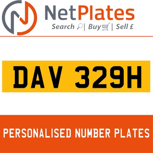 DAV 329H Private Number Plate On DVLA Retention Ready To Go In vendita