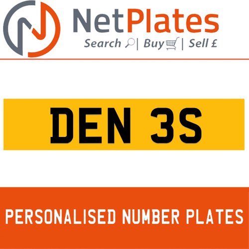 DEN 3S Private Number Plate On DVLA Retention Ready To Go For Sale