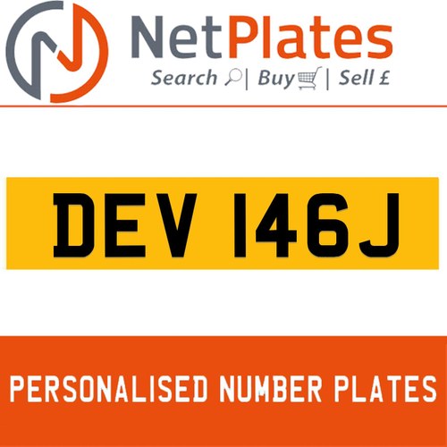 DEV 146J Private Number Plate On DVLA Retention Ready To Go For Sale