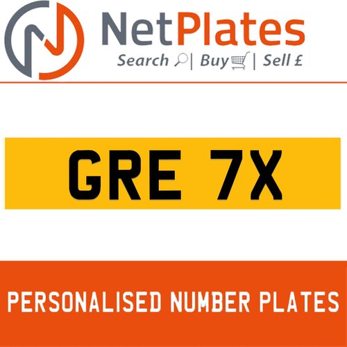 GRE 7X Private Number Plate On DVLA Retention Ready To Go For Sale