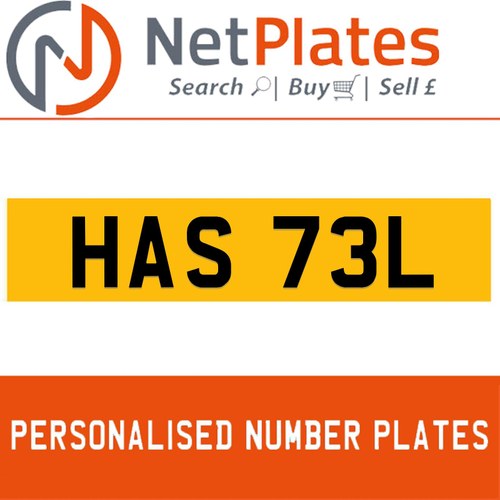 HAS 73L Private Number Plate On DVLA Retention Ready To Go For Sale