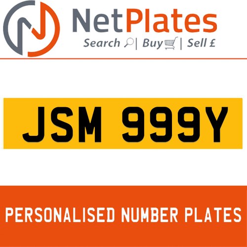 JSM 999Y Private Number Plate On DVLA Retention Ready To Go In vendita