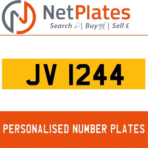 JV 1244 Private Number Plate On DVLA Retention Ready To Go In vendita