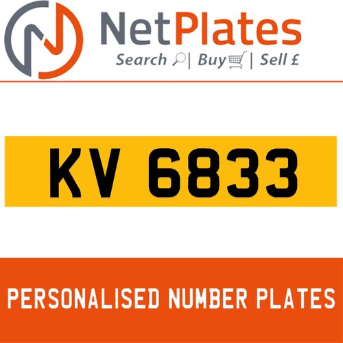 KV 6833 Private Number Plate On DVLA Retention Ready To Go For Sale