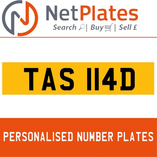 TAS 114D Private Number Plate On DVLA Retention Ready To Go For Sale
