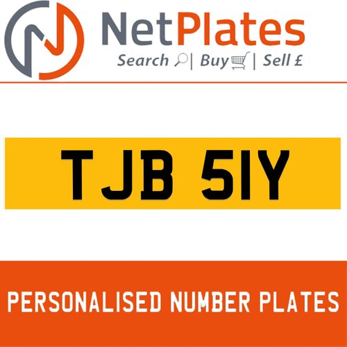 TJB 51Y Private Number Plate On DVLA Retention Ready To Go In vendita