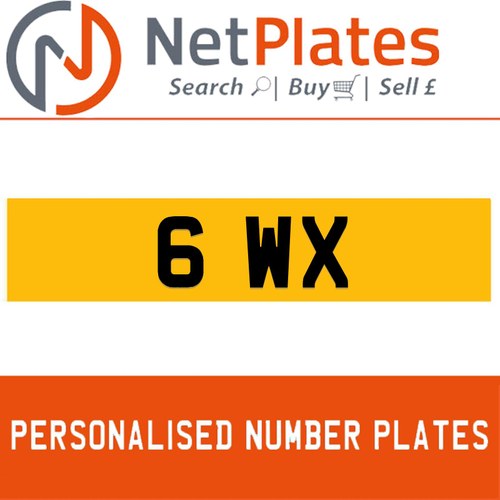 6 WX Private Number Plate On DVLA Retention Ready To Go For Sale
