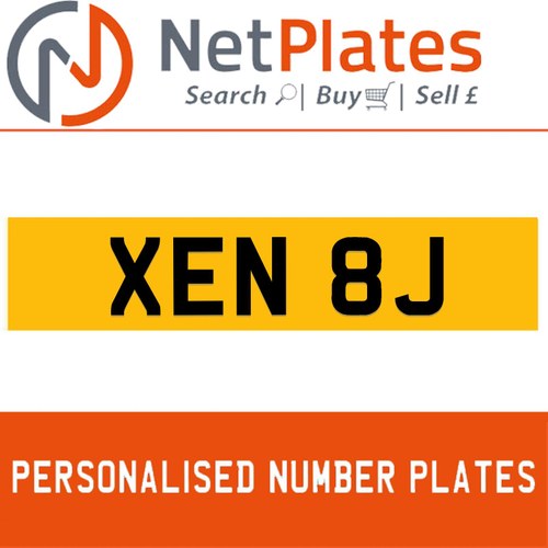 XEN 8J Private Number Plate On DVLA Retention Ready To Go In vendita