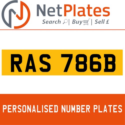 RAS 786B Private Number Plate On DVLA Retention Ready To Go Te koop
