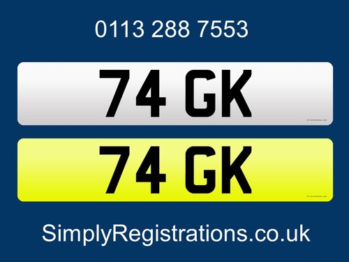 74 GK - Private number plate SOLD