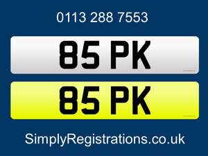 85 PK - Private number plate For Sale (picture 1 of 1)