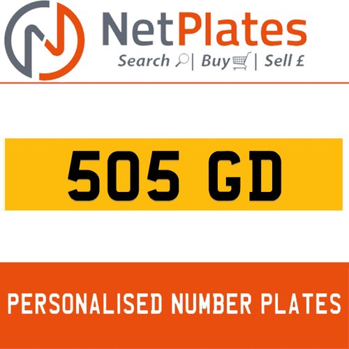 505 GD Private Number Plate from NetPlates Ltd In vendita