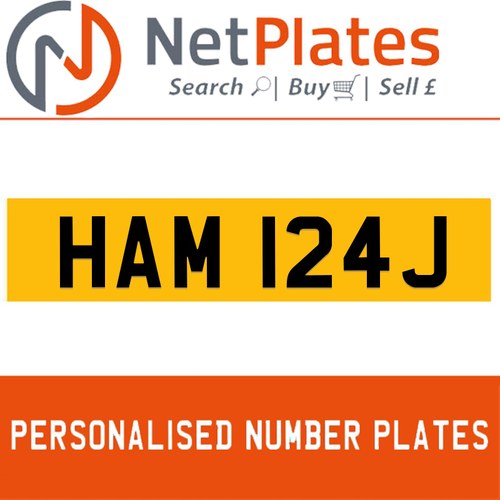 HAM 124J(HAMRAJ) Private Number Plate from NetPlates Ltd In vendita