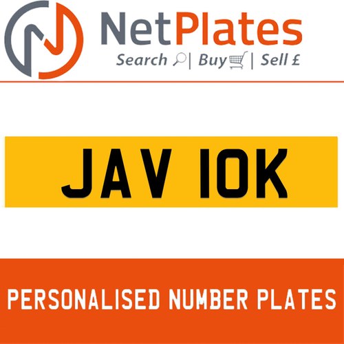 JAV 10K(JAVID) Private Number Plate from NetPlates Ltd In vendita