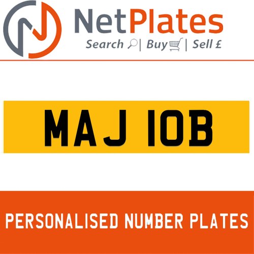MAJ 10B(MAJID) Private Number Plate from NetPlates Ltd In vendita
