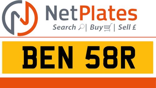 Picture of BEN 58R Private Number Plate On DVLA Retention Ready To Go - For Sale