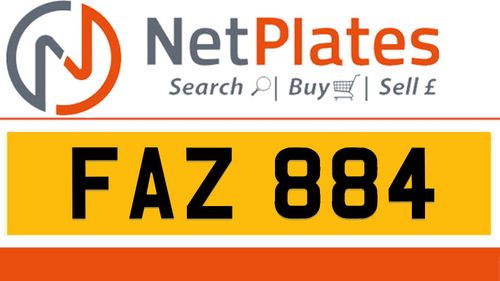 Picture of FAZ 884 Private Number Plate On DVLA Retention Ready To Go - For Sale
