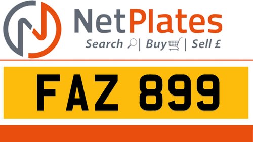 FAZ 899 Private Number Plate On DVLA Retention Ready To Go For Sale