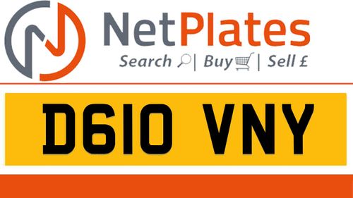 Picture of D610 VNY Private Number Plate On DVLA Retention Ready To Go - For Sale