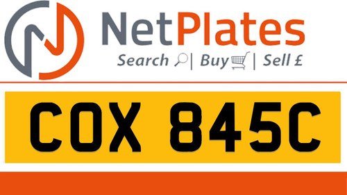 COX 845C Private Number Plate On DVLA Retention Ready To Go For Sale