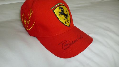 Picture of 2022 Ferrari Hat Signed By Rubens Barrichello - For Sale