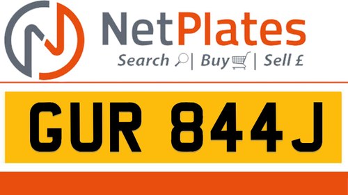 GUR 844J GURBAAJ Private Number Plate On DVLA Retention In vendita