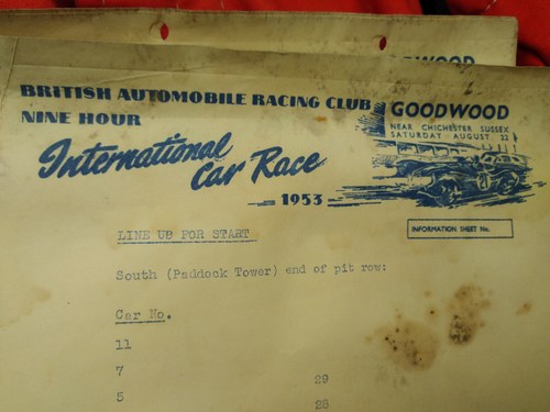 RARE GOODWOOD 1953 NINE HOURS RACE BULLETINS Kaufen Bei
