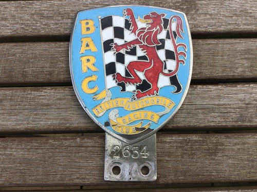 BARC original numbered car badge Till salu