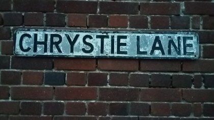 Enamel street sign 'Chrystie lane' £50