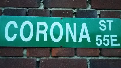 New York City enamel street sign 'corona street' £25