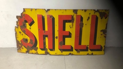 Shell enamel sign suberb patina approx 6 ft long £595