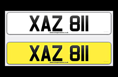 XAZ 811 Dateless Registration Plate SOLD