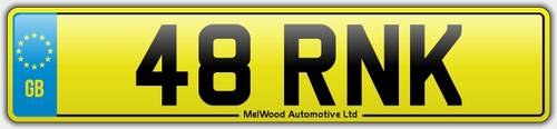 48 RNK Cherished Number Plate For Sale For Sale