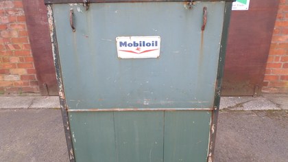 Vintage Mobiloil triple tank oil dispenser