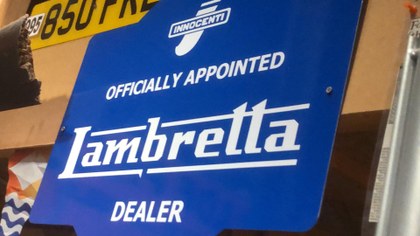Reproduction aluminium Lambretta dealer sign £85