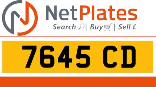 Picture of 7645 CD Private Number Plate On DVLA Retention Ready To Go - For Sale