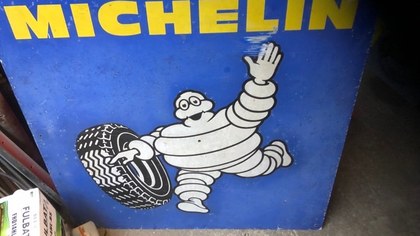 Single sided excellent condition 1960's Michelin sign