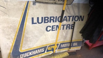Large 1960's aluminium Duckhams Lubrication centre sign £295